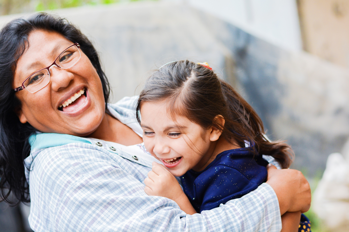 native american mom and daughter