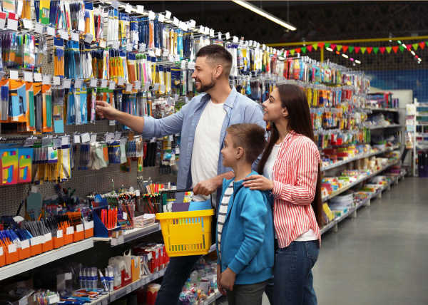 Family Shopping for School Supplies